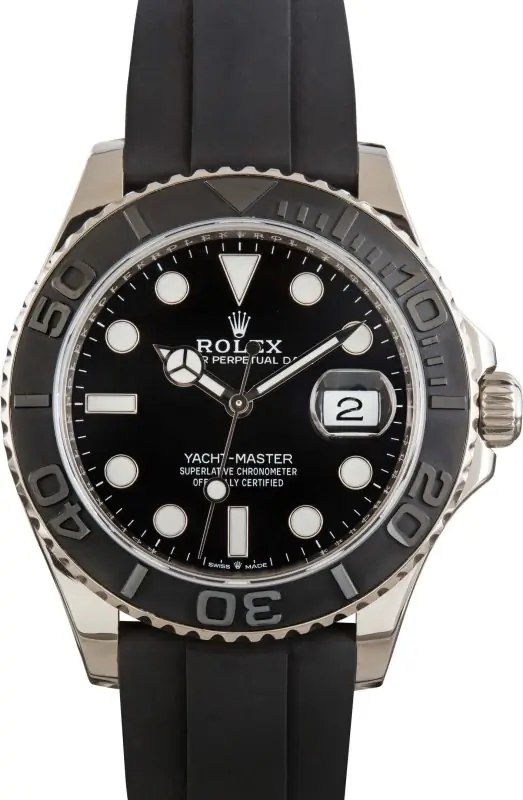 Best Clone Rolex Yacht-Master 42mm White Gold Black Dial