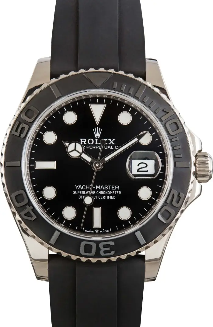 Best Clone Rolex Yacht-Master 42mm White Gold Black Dial - Image 2