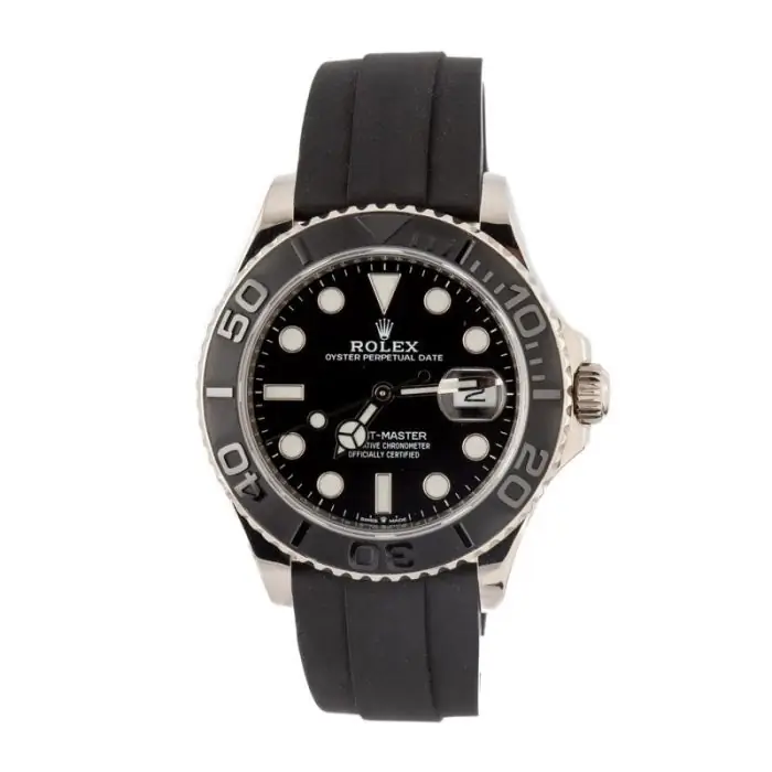 Best Clone Rolex Yacht-Master 42mm White Gold Black Dial - Image 3