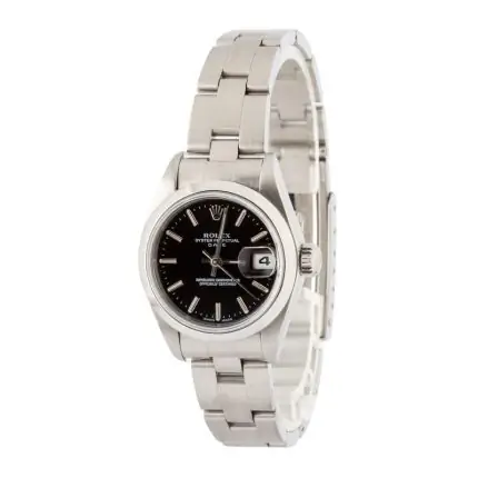 Cheapest Rolex Date 26mm Stainless Steel Black Dial 69160