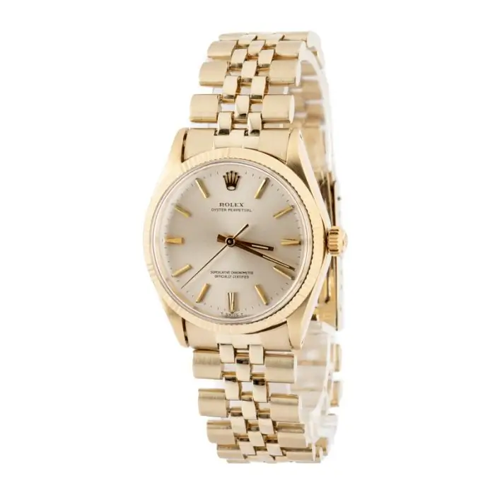 Cheapest Rolex Oyster Perpetual 34 1005 Yellow Gold Vintage - Image 3