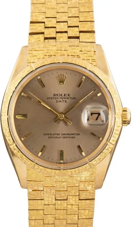 Cheapest Rolex Date 1506 34mm Yellow Gold Vintage Watch