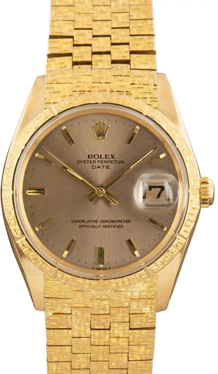 Cheapest Rolex Date 1506 34mm Yellow Gold Vintage Watch - Image 2