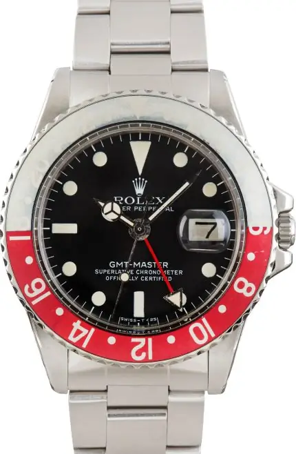 Vintage Rolex GMT-Master 1675 Pepsi Stainless Steel 1978