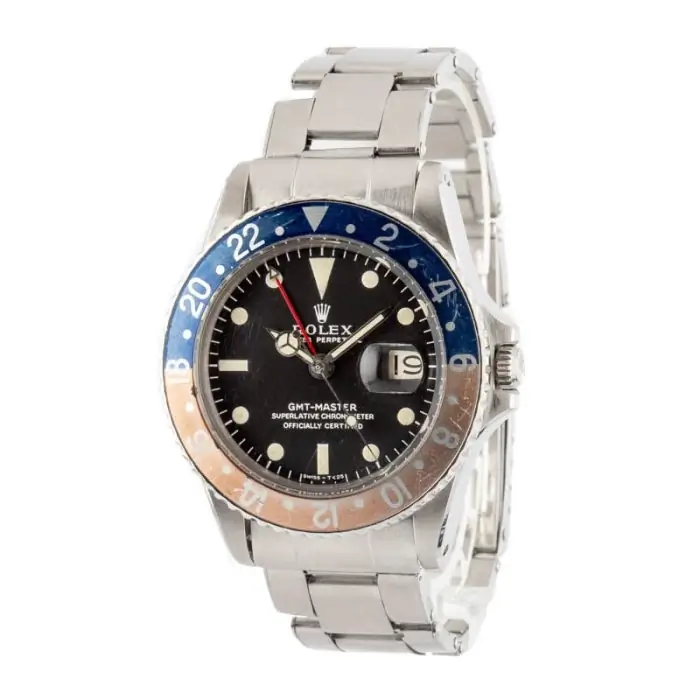 Vintage Rolex GMT-Master 1675 Pepsi Stainless Steel Watch - Image 3