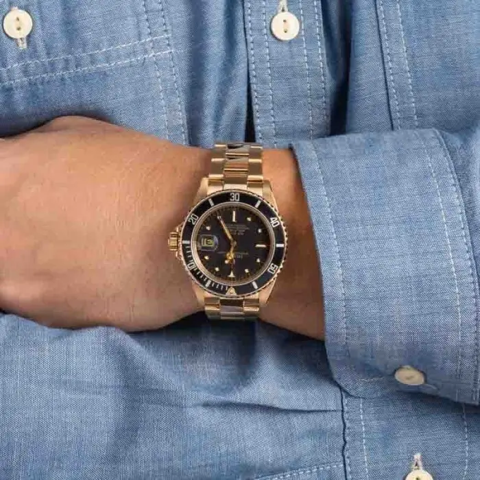 Clean Factory Supreme Rolex Submariner 16808 Gold Clone - Image 8